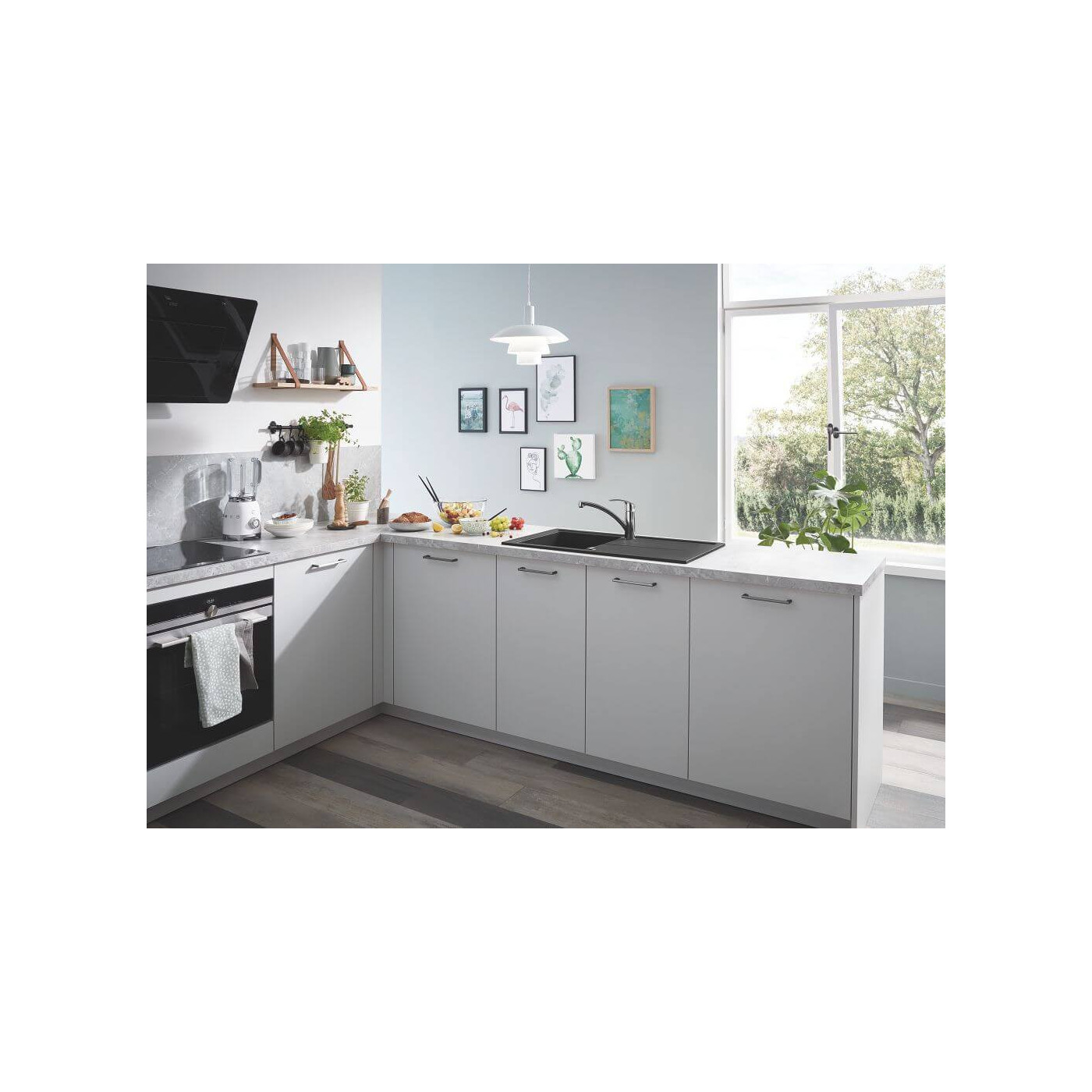Zlewozmywak Kompozytowy K400 78x50 cm Z Ociekaczem Szary Granit 31639AT0 Grohe