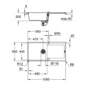 Zlewozmywak Kompozytowy K500 100x50 cm Z Ociekaczem Czarny Granit 31645AP0 Grohe