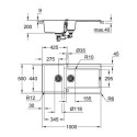Zlewozmywak Kompozytowy K500 100x50 cm Z Ociekaczem Szary Granit 31646AT0 Grohe