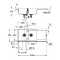 Zlewozmywak Kompozytowy K500 116x50 cm Z Ociekaczem Szary Granit 31647AP0 Grohe