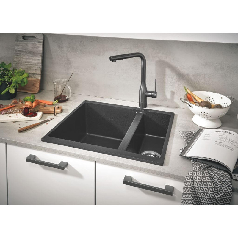 Zlewozmywak Kompozytowy K500 116x50 cm Z Ociekaczem Szary Granit 31647AP0 Grohe