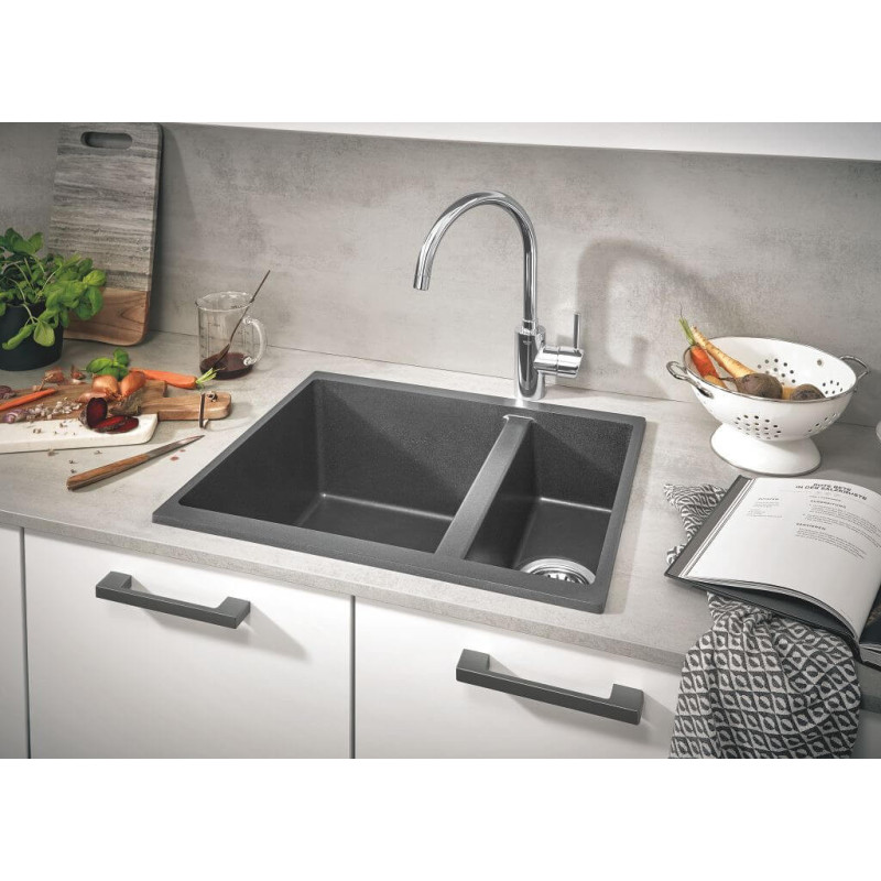 Zlewozmywak Kompozytowy K500 116x50 cm Z Ociekaczem Szary Granit 31647AP0 Grohe