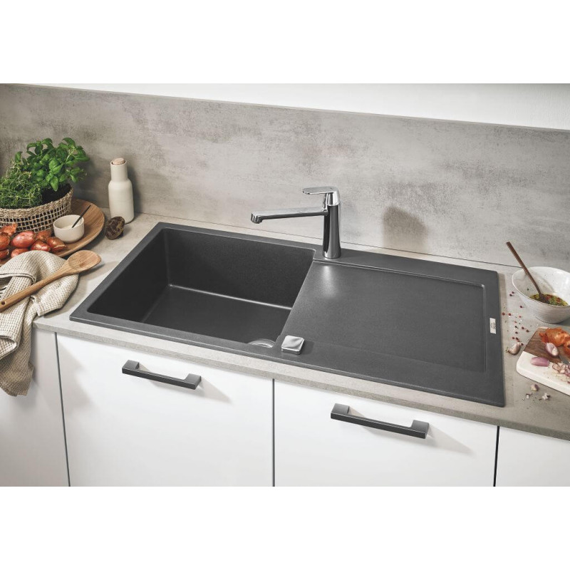 Zlewozmywak Kompozytowy K500 116x50 cm Z Ociekaczem Szary Granit 31647AP0 Grohe