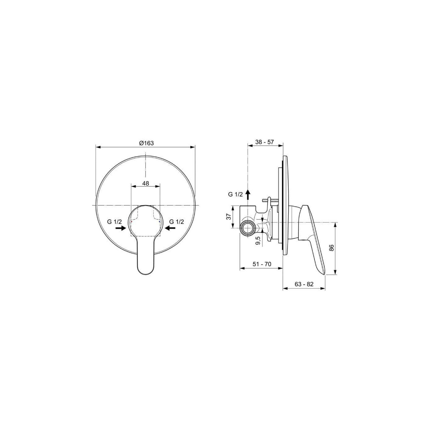 Zestaw Higieniczny Alpha Chrom BD125AA Ideal Standard