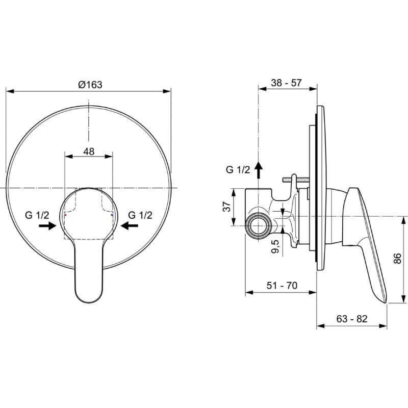 Zestaw Higieniczny Alpha Chrom BD125AA Ideal Standard