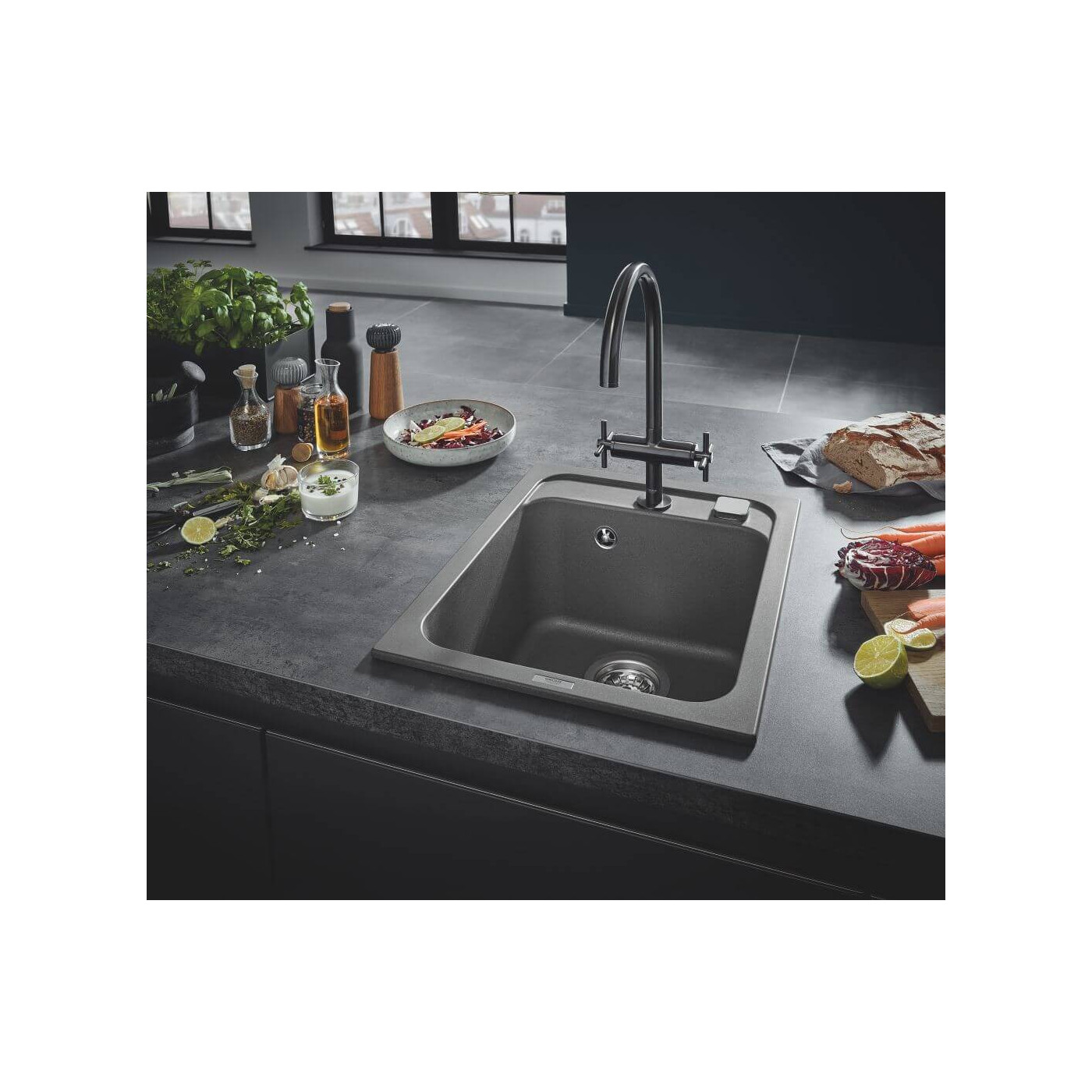 Zlewozmywak Kompozytowy K700 40x50 cm Szary Granit 31650AT0 Grohe