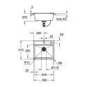 Zlewozmywak Kompozytowy K700 56x51 cm Czarny Granit 31651AP0 Grohe