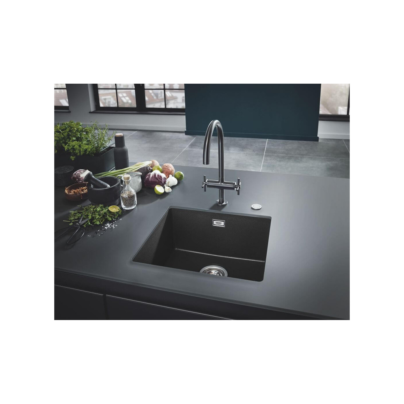 Zlewozmywak Kompozytowy K700U 45x40 cm Szary Granit 31653AT0 Grohe
