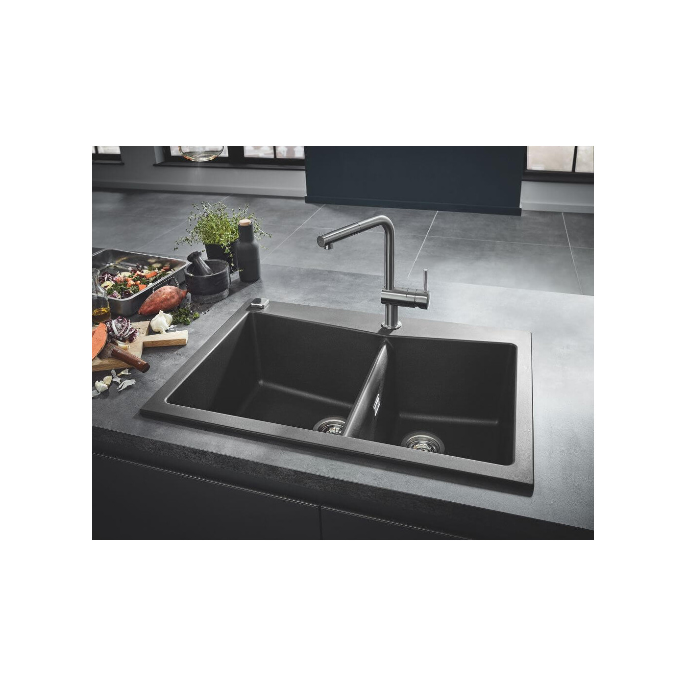 Zlewozmywak Kompozytowy K700 78x51 cm Szary Granit 31652AT0 Grohe