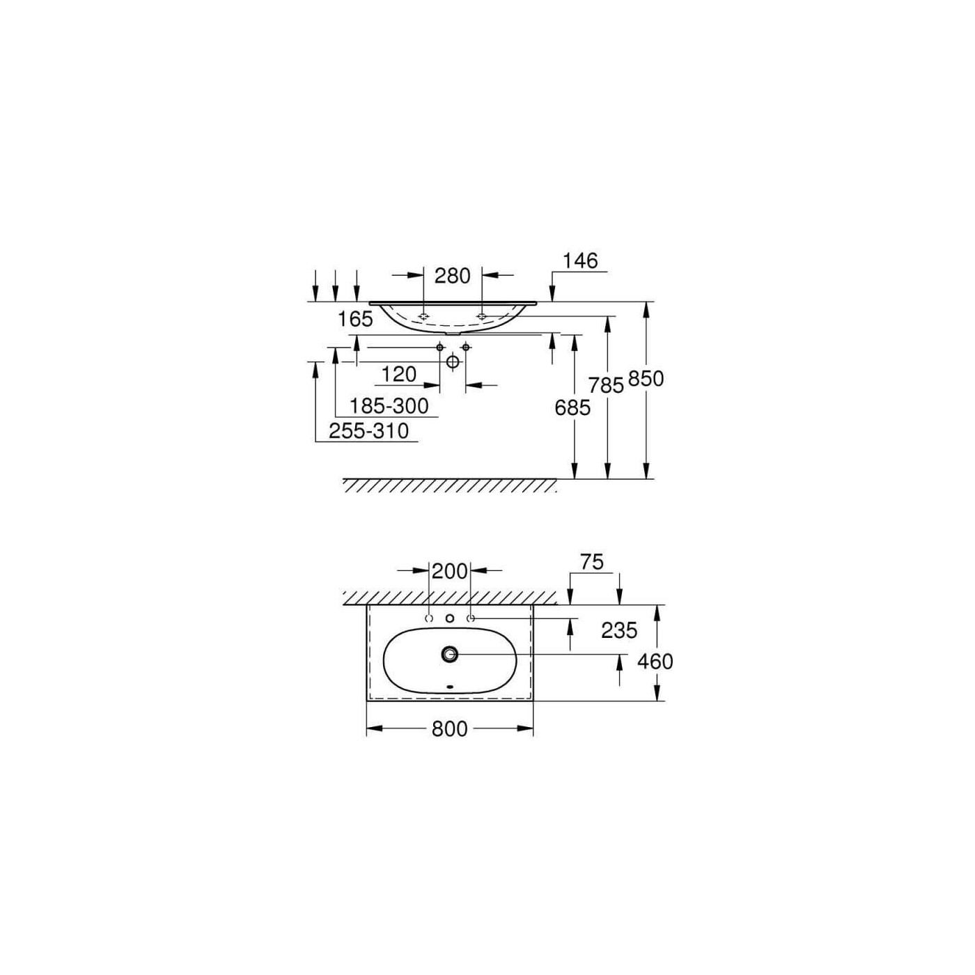 Umywalka Naszafkowa 80 cm Essence Biel Alpejska 3956700H Grohe