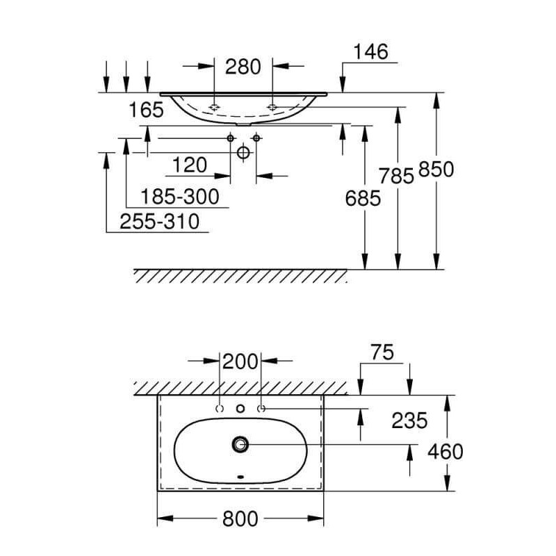 Umywalka Naszafkowa 80 cm Essence Biel Alpejska 3956700H Grohe