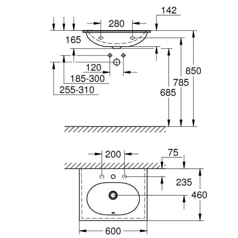 Umywalka Naszafkowa 60 cm Essence Biel Alpejska 3956800H Grohe