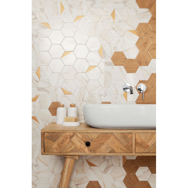 Płytka Ścienna Flare White Hex 12,5x11 Tubądzin Domino