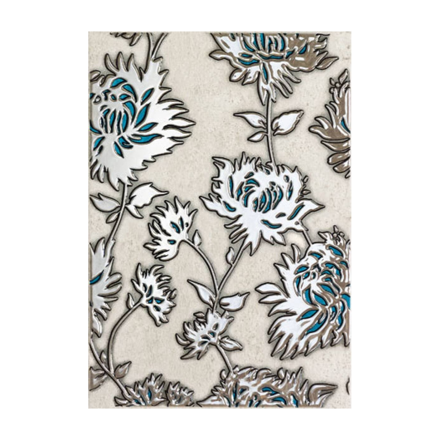 Dekor Ścienny Gris Flower Turkus 36x25 Tubądzin Domino