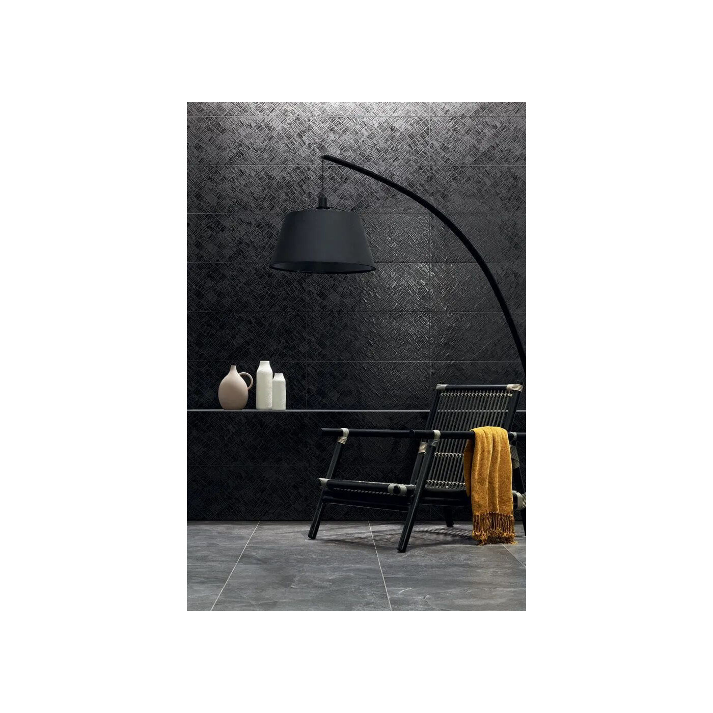 Dekor ścienny Modern Basalt Black 29,8x74,8 Tubądzin