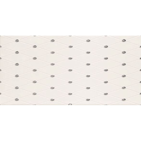 Dekor Ścienny Biel Point 44,8x22,3 Tubądzin Domino