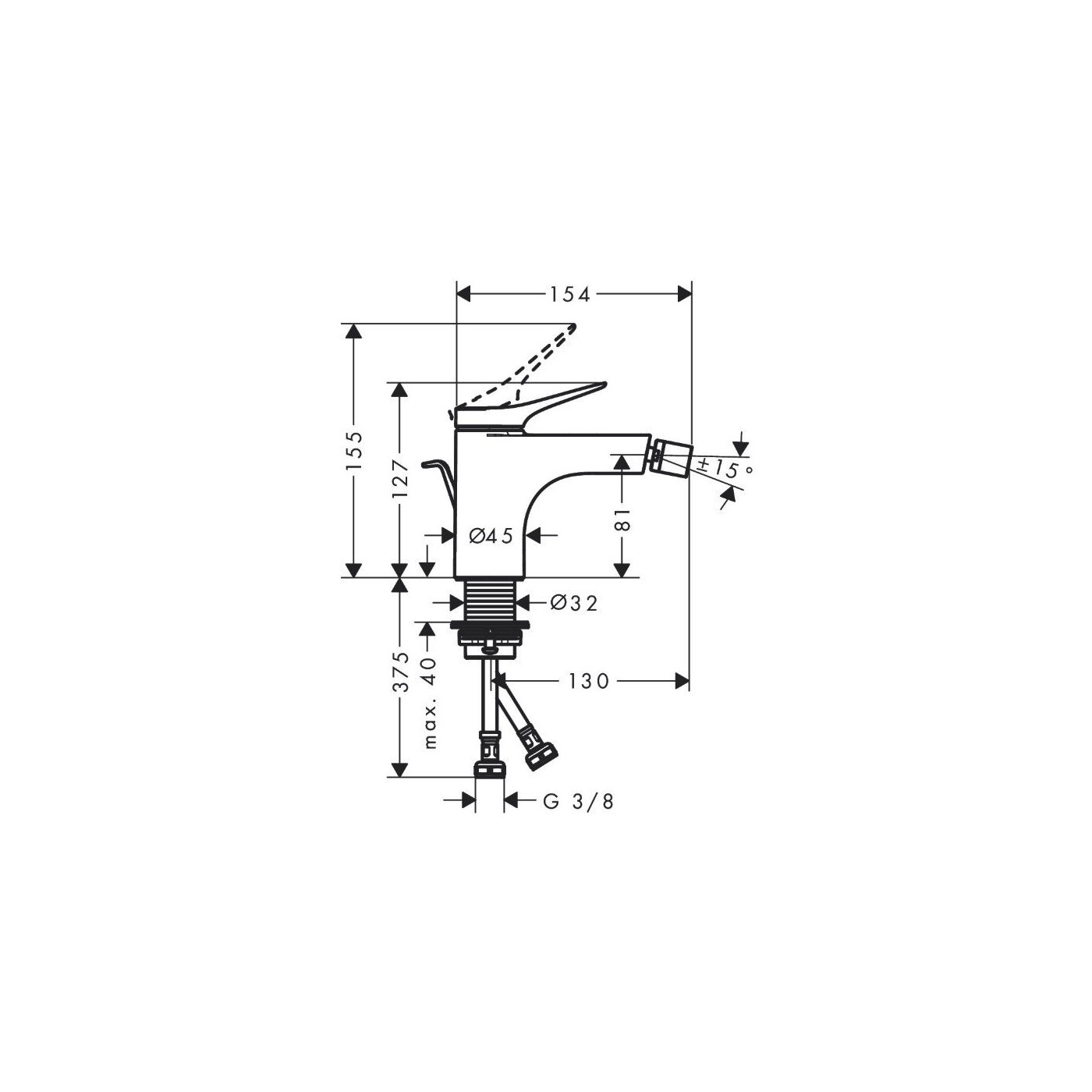 Bateria Bidetowa Vivenis Czarny Matowy 75200670 Hansgrohe