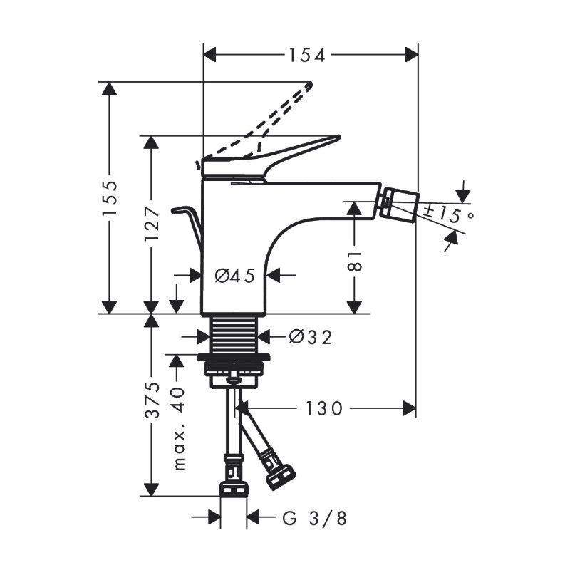 Bateria Bidetowa Vivenis Czarny Matowy 75200670 Hansgrohe