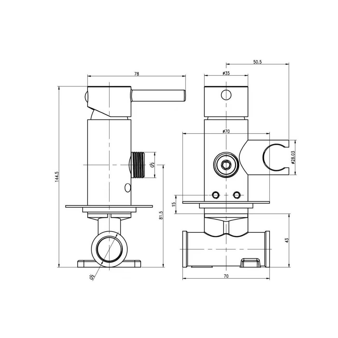 Bateria Bidetowa Podtynkowa Bidetta Axel QW135A Kohlman