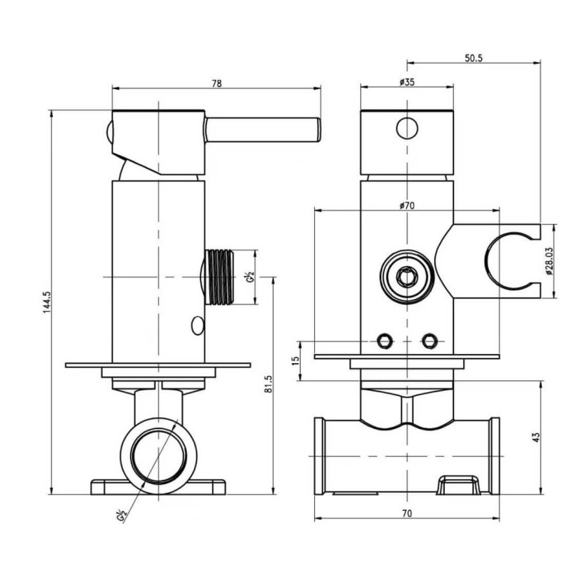 Bateria Bidetowa Podtynkowa Bidetta Axel QW135A Kohlman
