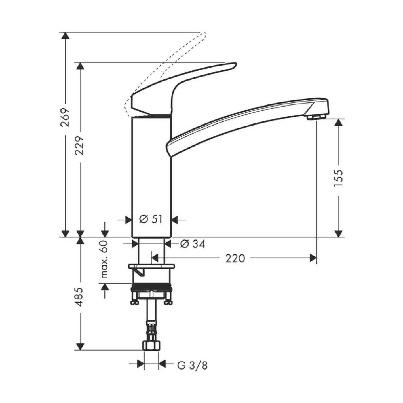 Bateria Zlewozmywakowa Focus E2 Chrom 31806000 Hansgrohe