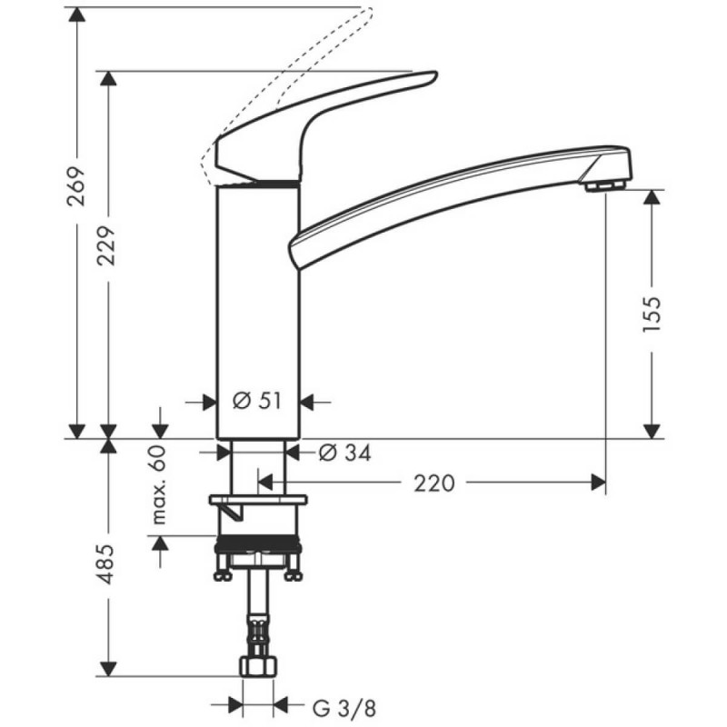 Bateria Zlewozmywakowa Focus E2 Chrom 31806000 Hansgrohe