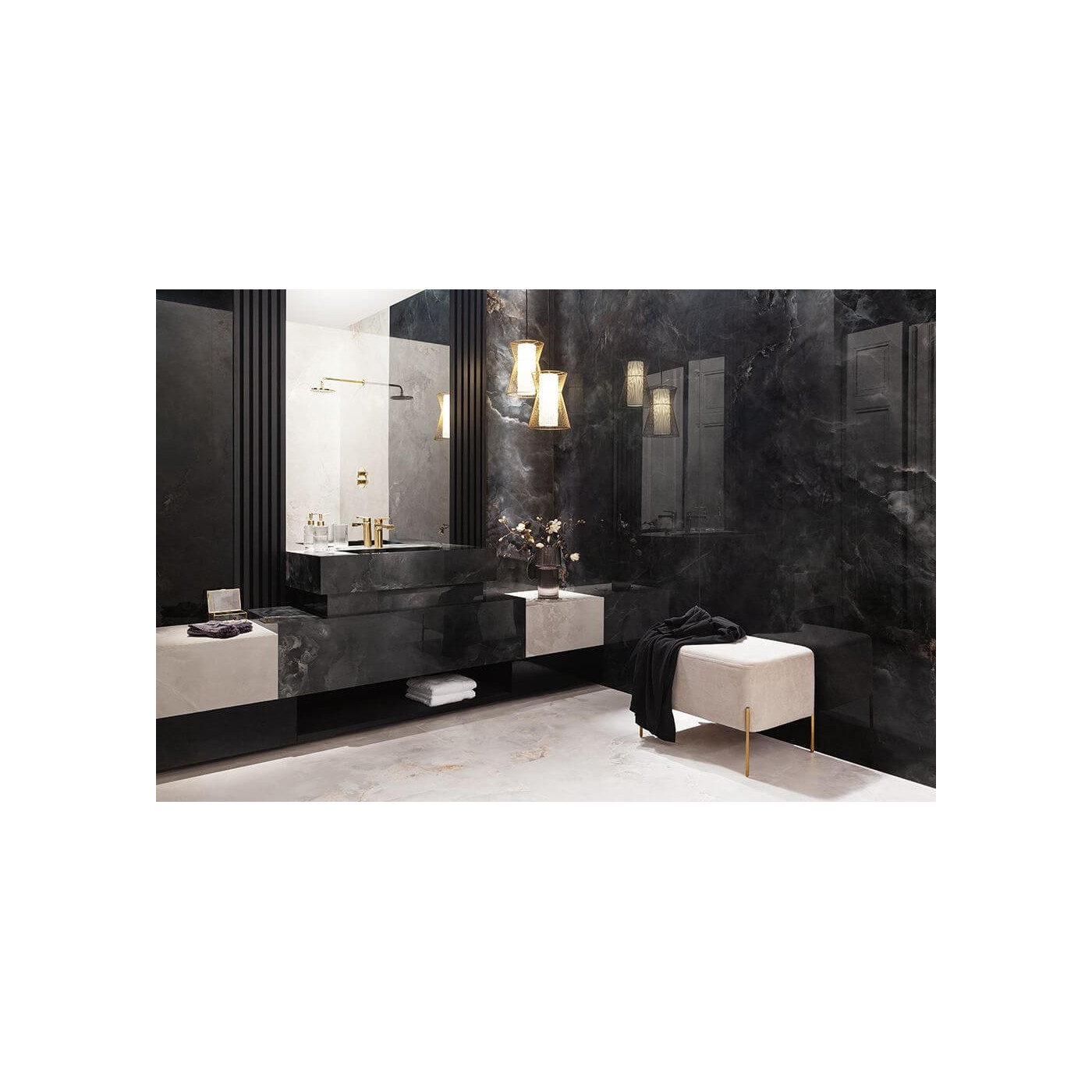 Płytka Podłogowa Aquamarine Black Poler 119,8x119,8 Tubądzin