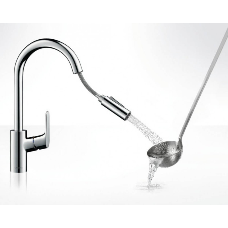 Bateria Zlewozmywakowa Focus Z Wyciąganą Wylewką 31815000 Hansgrohe