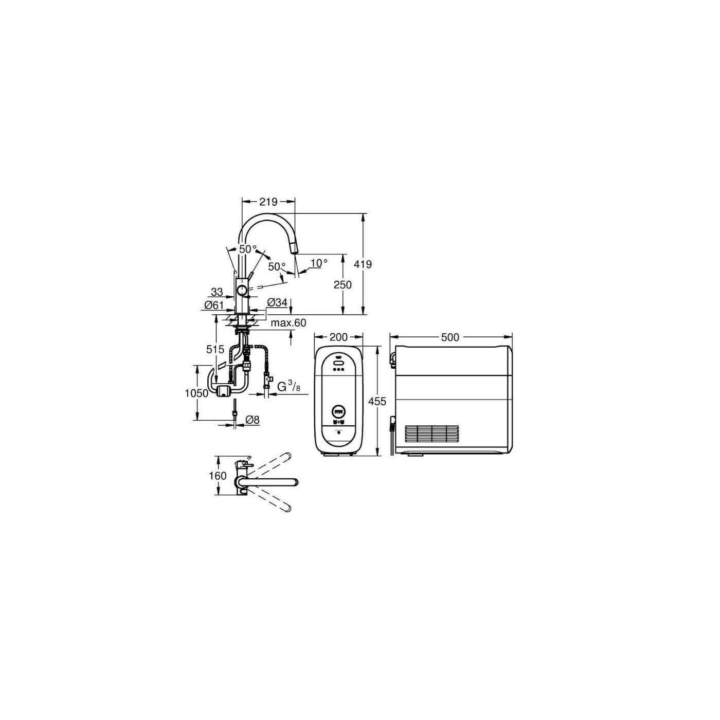 Zestaw Startowy Z Wylewką Typu C 31541000 Grohe