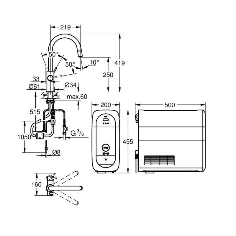 Zestaw Startowy Z Wylewką Typu C 31541000 Grohe