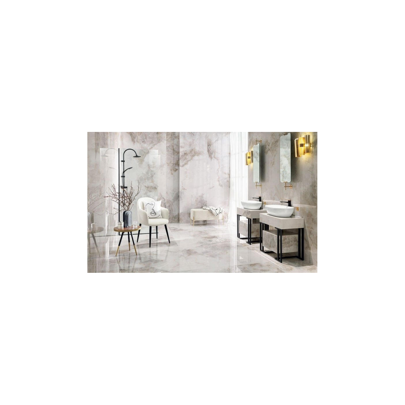 Płytka Podłogowa Onice Bianco Poler 239,8x119,8 Tubądzin