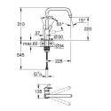 Jednouchwytowa Bateria Zlewozmywakowa Start FastFixation U-spout Stal Nierdzewna 30470DC0 Grohe