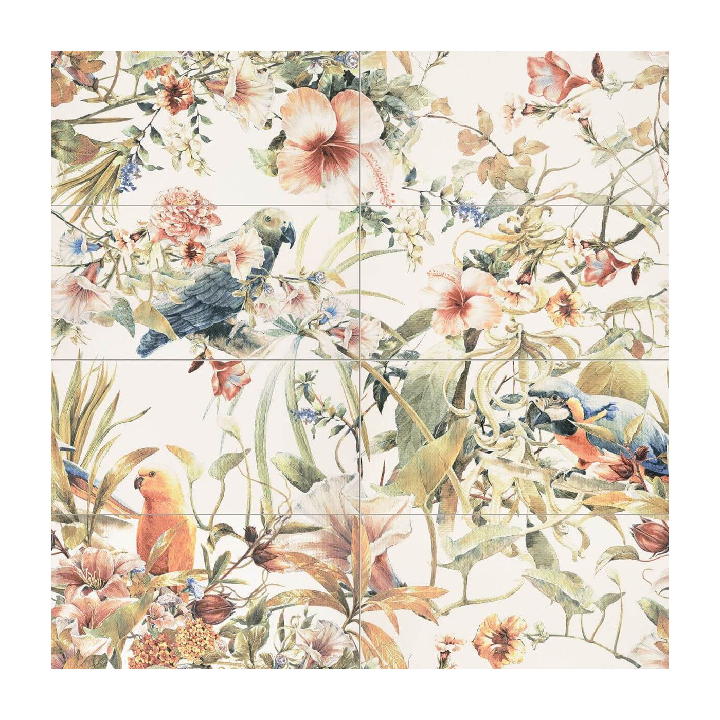 Obraz ścienny 8-elementowy Modern Pearl parrots 119,8x119,8 Tubądzin