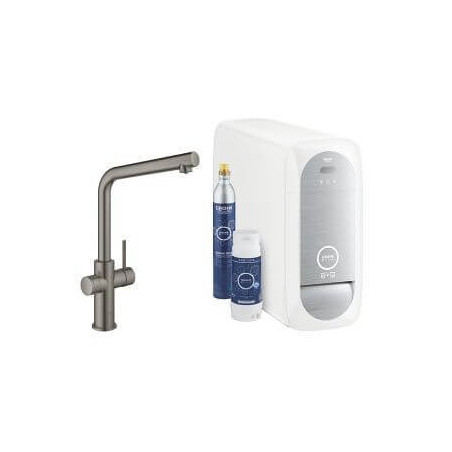 Zestaw Startowy Z Wylewką W Kształcie L Grohe Blue Home Brushed Hard Graphite 31454AL1 Grohe
