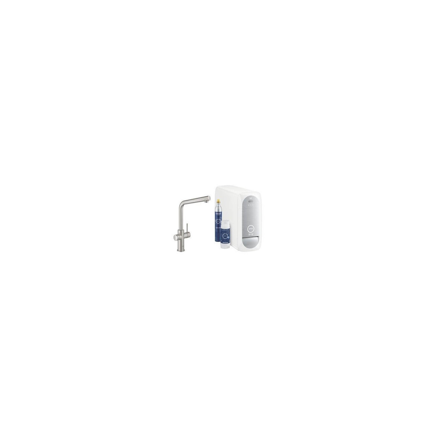 Zestaw Startowy Z Wylewką W Kształcie L Grohe Blue Home Stal Nierdzewna 31454DC1 Grohe