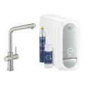 Zestaw Startowy Z Wylewką W Kształcie L Grohe Blue Home Stal Nierdzewna 31454DC1 Grohe
