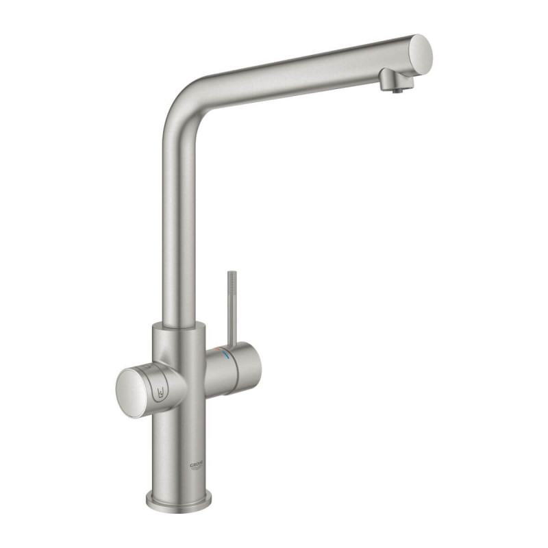 Zestaw Startowy Z Wylewką W Kształcie L Grohe Blue Home Stal Nierdzewna 31454DC1 Grohe