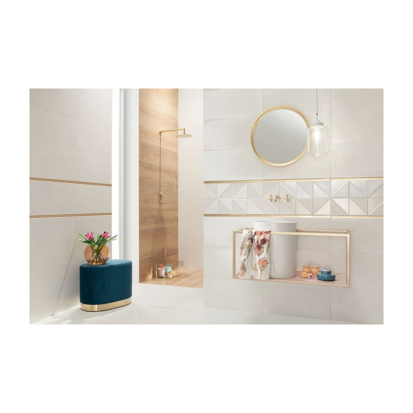Płytka ścienna Reflection White 29,8x59,8 Tubądzin Domino