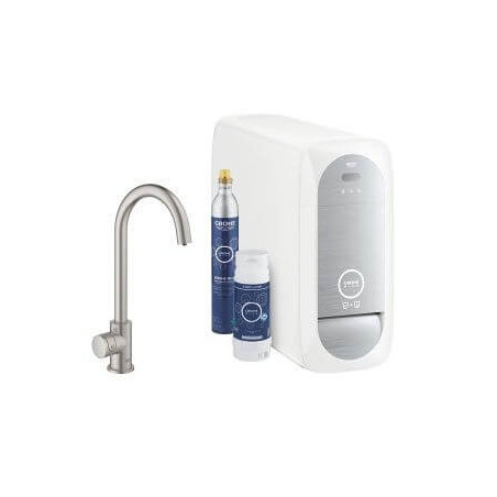 Zestaw Startowy Mono Z Wylewką W Kształcie C Grohe Blue Home Stal Nierdzewna 31498DC1 Grohe