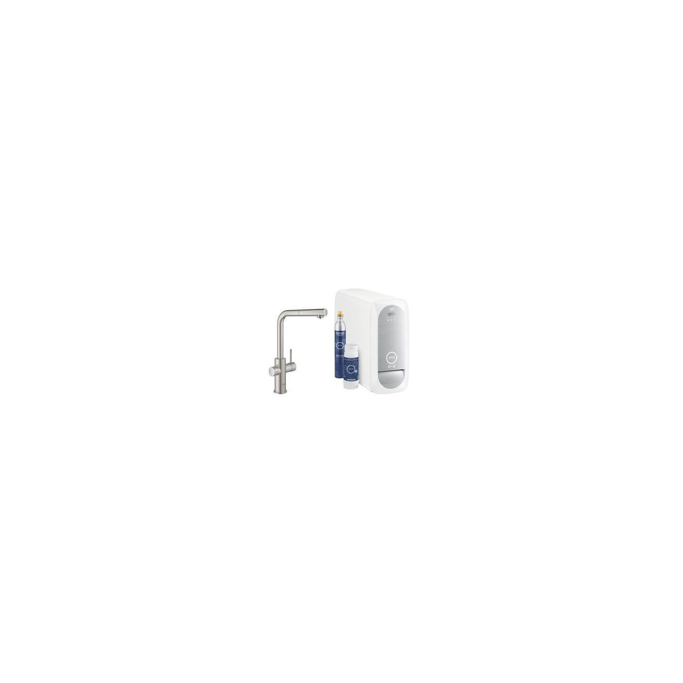 Zestaw Startowy Z Wyciąganą Wylewką W Kształcie L Grohe Blue Home Stal Nierdzewna 31539DC0 Grohe