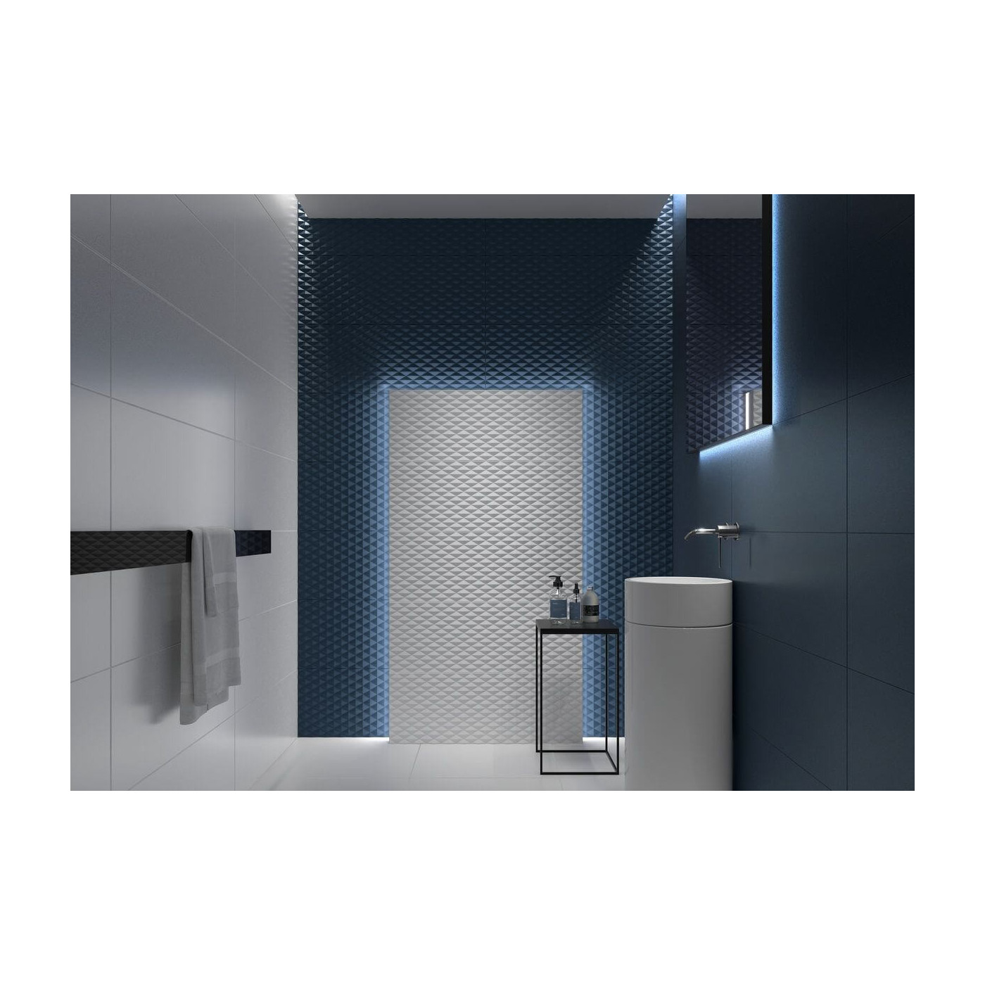 Płytka Ścienna Elle Navy STR 89,8x32,8 Tubądzin