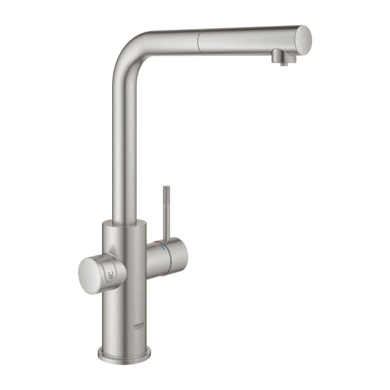 Zestaw Startowy Z Wyciąganą Wylewką W Kształcie L Grohe Blue Home Stal Nierdzewna 31539DC0 Grohe