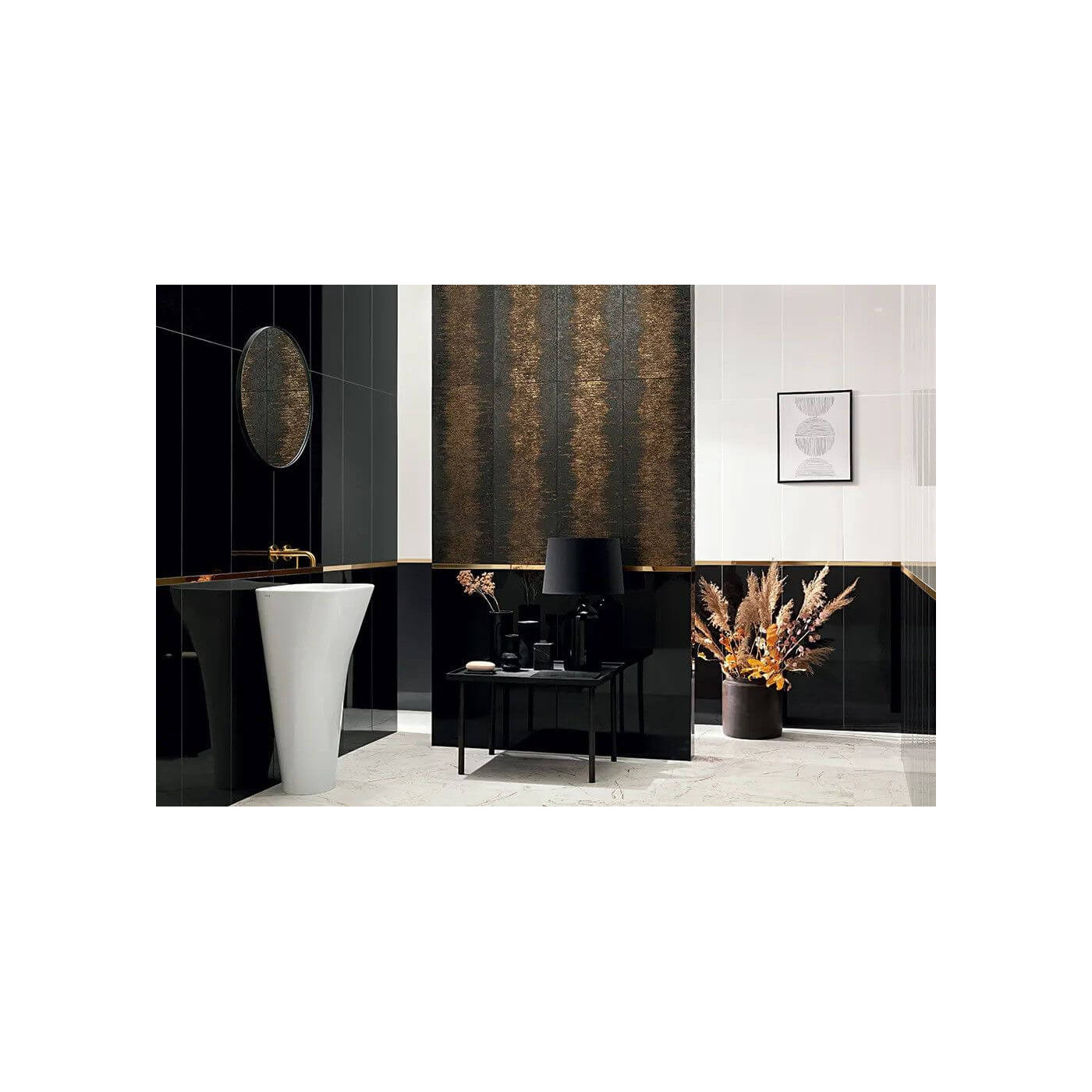 Płytka Ścienna Stardust Black Połysk 32,8x89,8 Tubądzin