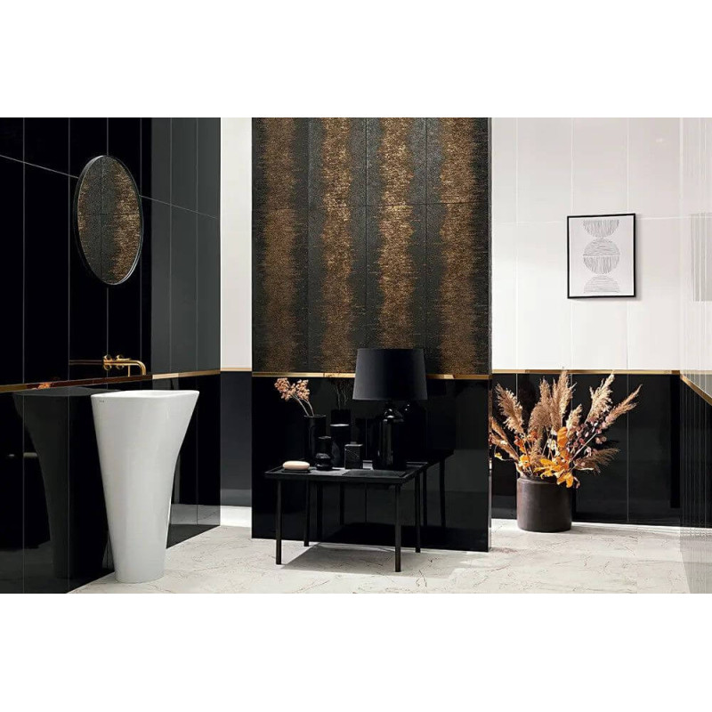 Płytka Ścienna Stardust Black Połysk 32,8x89,8 Tubądzin