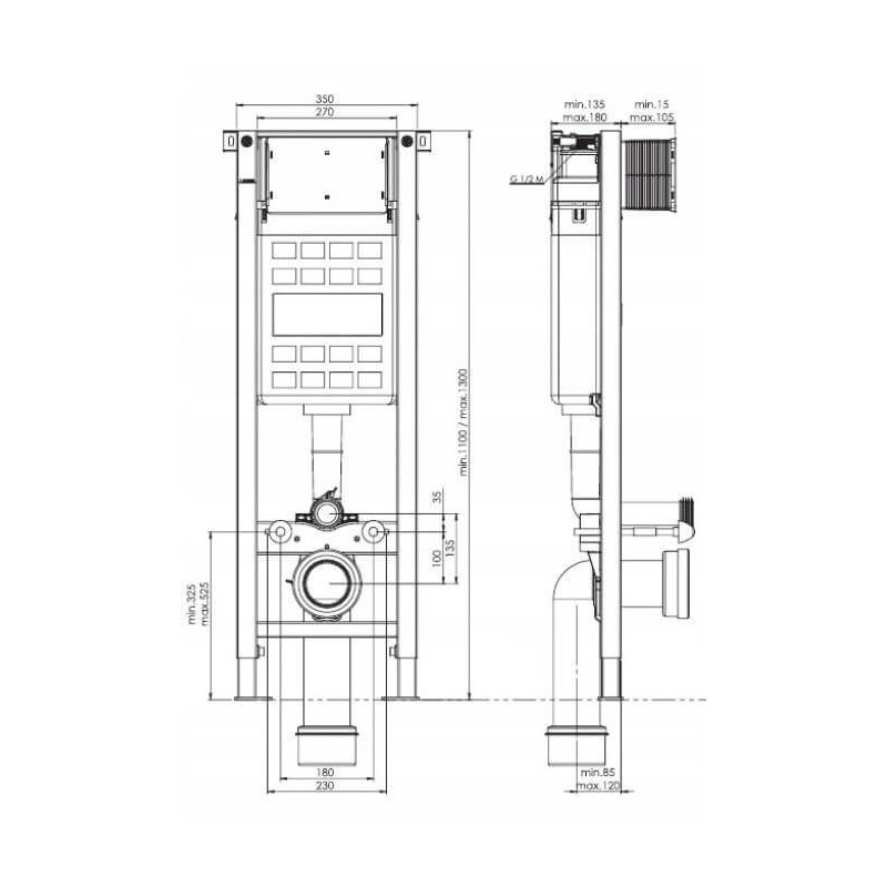Stelaż Podtynkowy Do WC Eco Box T07B-5113-0251 Fluidmaster