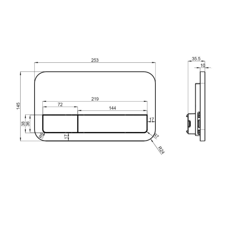 Przycisk Spłukujący ViConnect Chrom 92249061 Villeroy&Boch