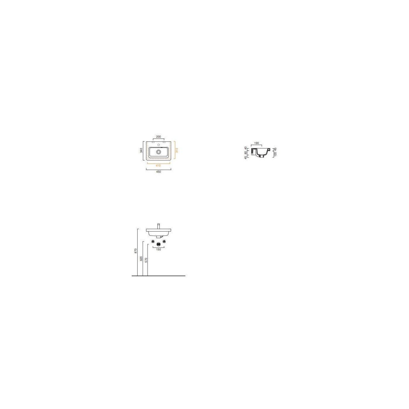 Umywalka New Light Biały Połysk 45x34 145LI00 Catalano