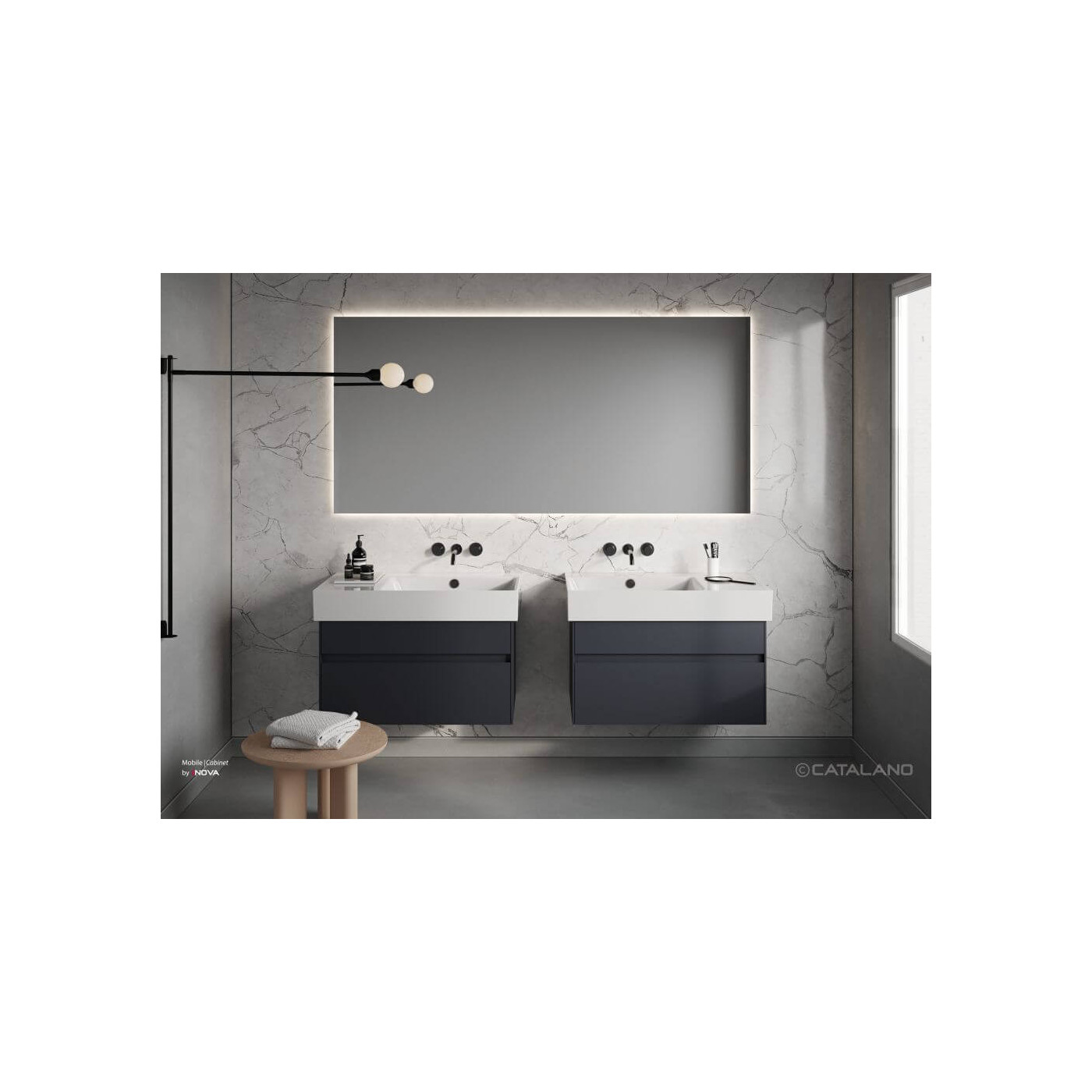 Umywalka Lewa Komora Premium Biały Połysk 80x47 0220840001 Catalano