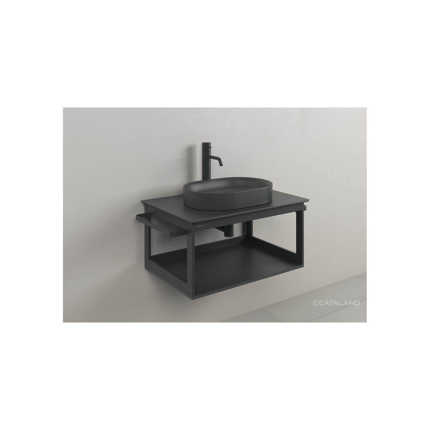 Umywalka Nablatowa Horizon Czarny Mat 50x35 150AHZNS Catalano