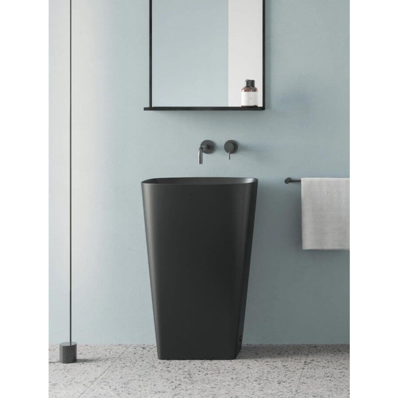 Umywalka Wolnostojąca Z Odpływem W Ścianę Green Czarny Mat 55x38 0428551022 Catalano